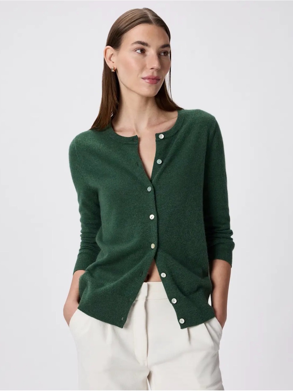 Quince Forest Green Mongolian Cashmere Cardigan Size M